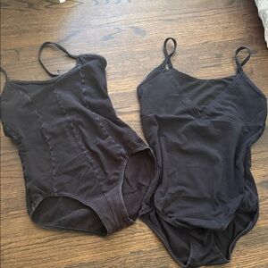 Black One-Piece Leotard - Classic Spaghetti Strap